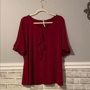 New York Collection burgundy blouse
